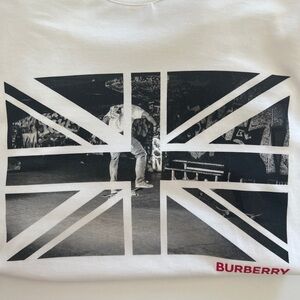 Burberry White and Black Graphic Tee